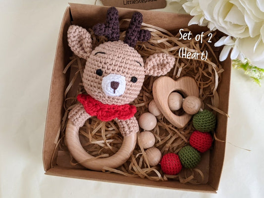 Reindeer Rattle Gift Set