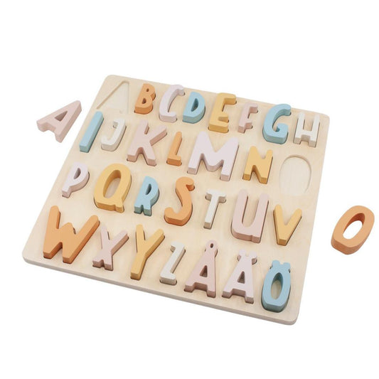 Sebra Swedish Alphabet Puzzle in Cotton Candy Pink